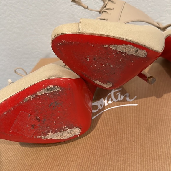 Christian Louboutin, size 40, Sometimes, Sandalo Nappa 6192 Beige W/Box - Picture 4 of 11